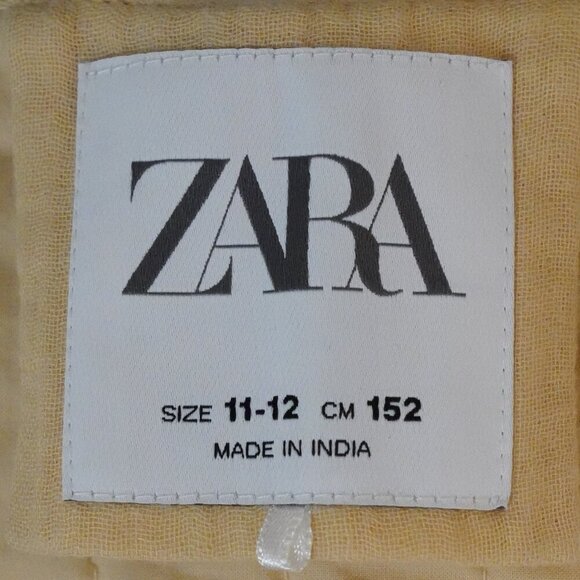 Zara, Kids Floral Embroidered Open Front Gauze Vest, Cream, White - Picture 4 of 5